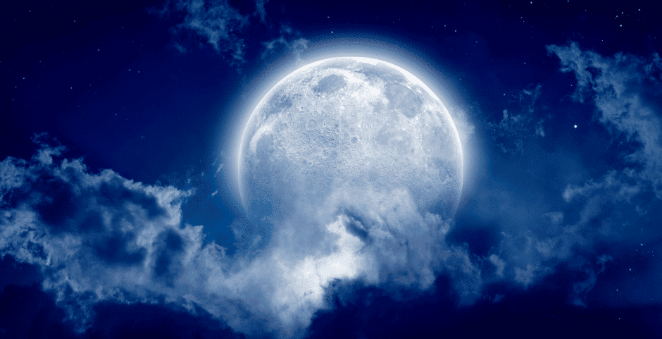 moon in starry night skies